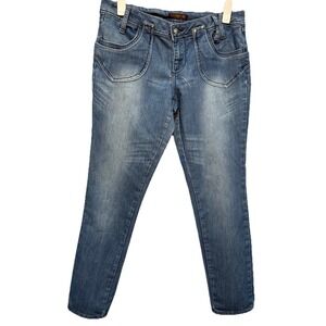 ZD Jeans Womens 11 Blue Denim Skinny Leg Front Double Pocket Double Belt Loops